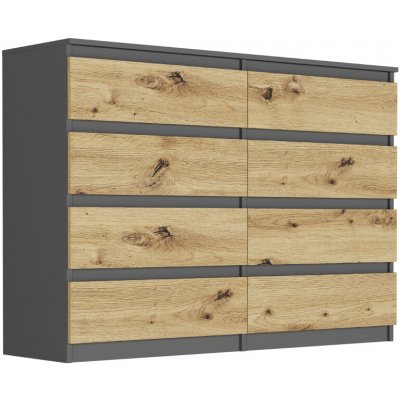 Framire Komoda se zásuvkami Antracit Mix Artisan 140 x 40 x 98 Modern R140S8 – Hledejceny.cz