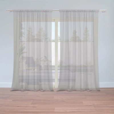 Sablio Záclony Šedá: 2ks 150x250cm – Zboží Mobilmania