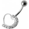 Piercing Šperky4U stříbrný piercing do pupíku srdce BP01031-C