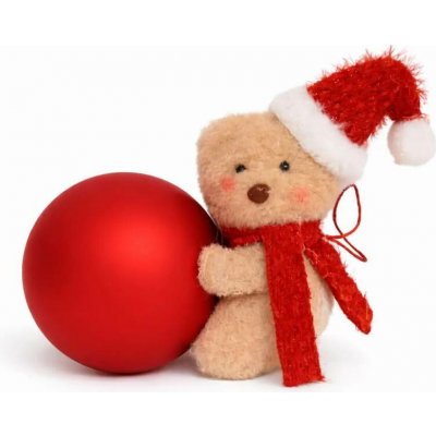DECOLED Vánoční ozdoba na stromeček s medvídkem, 10 × 6 × 11 cm, plast, červená, lesk – Hledejceny.cz