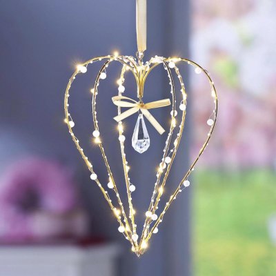 Weltbild LED závěsná dekorace Zlaté srdce – Zboží Mobilmania