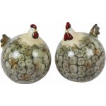 Sada 2 ks keramická slepice a kohout Tim XL, 22,5 cm – Zboží Mobilmania