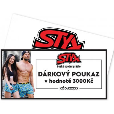 Elektronický voucher Styx 3000,- zaslání pouze e-mailem uni