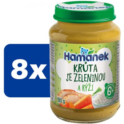 Hamánek Krůta se zeleninou a rýží 8 x 190 g – Hledejceny.cz