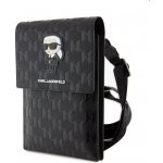 Pouzdro Karl Lagerfeld Saffiano Monogram Wallet Phone Bag Ikonik NFT černé – Sleviste.cz