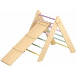 BusyKids Montessori Piklerové trojúhelník s prknem pastelový – Zboží Dáma