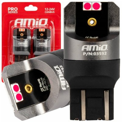 Amio CAN-BUS LED žárovky T20 WR21/5W (7443) 4 LED červené | – Hledejceny.cz