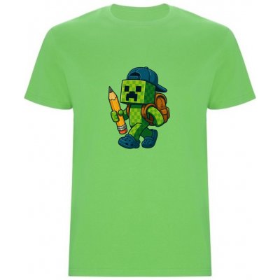 Dětské tričko minecraft creeper do školy světle zelená – Zboží Mobilmania