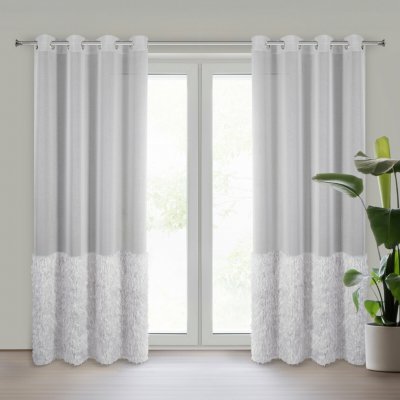 EUROFIRANY ZÁCLONA NA KROUŽCÍCH MARGARET2 140X250 CM STŘÍBRNÁ – Hledejceny.cz