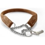 Hurtta obojek Kožený polostahovací kulatý s řetízkem Cappucino ﻿ – Zboží Mobilmania