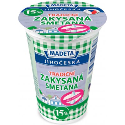 Madeta Jihočeská Zakysaná smetana 15% 180 g – Zboží Mobilmania