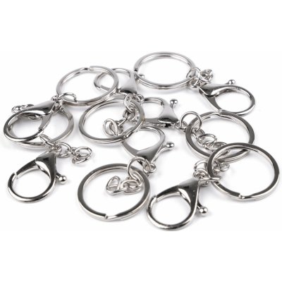 Karabina s kroužkem a řetízkem nikl – Zboží Dáma