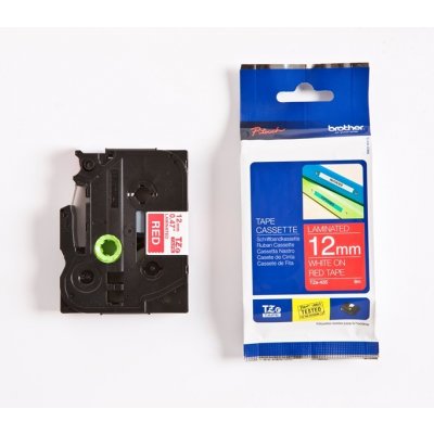 Páska Brother TZE-435, 12mm, červená/bílá, laminovaná, délka 8m – Zboží Živě