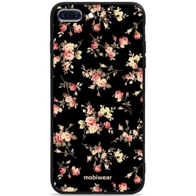 Pouzdro Mobiwear Glossy Apple iPhone 8 Plus - G039G - Květy na černé