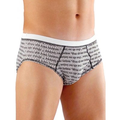 Gina 71999P pánské slipy elastické bokové potisk old time Bílá-černá 50 – Sleviste.cz