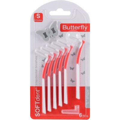 SOFTdent Butterfly mezizub. kartáček zahnutý S 6 ks – Hledejceny.cz