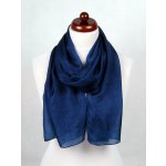 Hedvábná šála tmavě modrá – Zboží Dáma