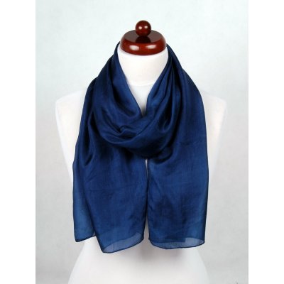 Hedvábná šála tmavě modrá – Zboží Dáma