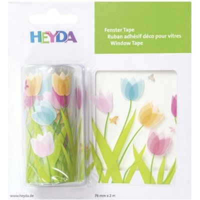 Heyda Okenní páska 7,6 cm x 2 m folie tulipány – Zboží Dáma