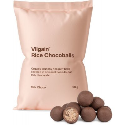 Vilgain Rice Chocoballs BIO mléčná čokoláda 50 g – Zboží Dáma