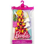 Mattel Barbie Oblečení Žluto-růžové šaty HJT17 – Zboží Mobilmania
