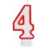 Wimex Svíčka číslice 4 červená 7 5cm – Zboží Dáma