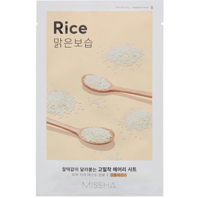 Missha Airy Fit Sheet Mask Rice plátýnková maska s výtažkem z rýže 19 g – Zboží Dáma