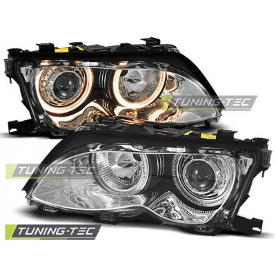 Přední světla angel eyes BMW E46 limo touring chromové 01-05 – Zboží Mobilmania