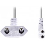 NEDIS napájecí kabel EURO/ zástrčka (úhlová) - konektor IEC-320-C7 (úhlový, levý)/ bílý/ 3m, PCGP11055WT30