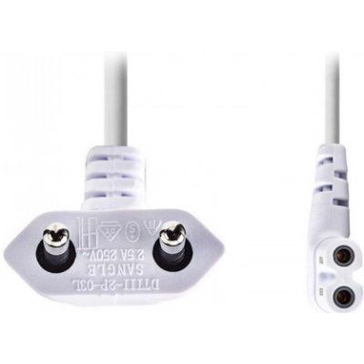 NEDIS napájecí kabel EURO/ zástrčka (úhlová) - konektor IEC-320-C7 (úhlový, levý)/ bílý/ 3m, PCGP11055WT30 – Zbozi.Blesk.cz