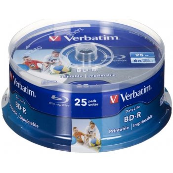 Verbatim BD-R SL 25GB 6x, printable, cakebox, 25ks (43811)