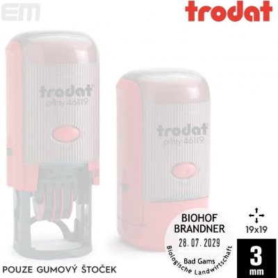 Trodat 46119 [ 19 x 19 mm pouze gumový štoček – Zboží Živě
