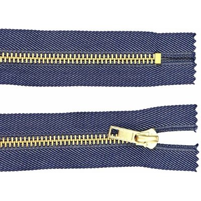 Pro Háčkování Kovový zip nedělitelný 10 cm, Ø 6 mm modrý jeans – Zboží Mobilmania