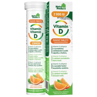 Naturprodukt Vitamin D 2000IU šumivé tablety 20 ks