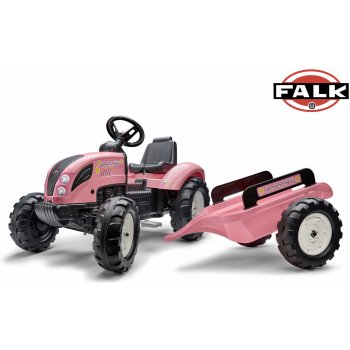 Falk šlapací traktor 1058AB Pink Country Star s přívěsem růžový