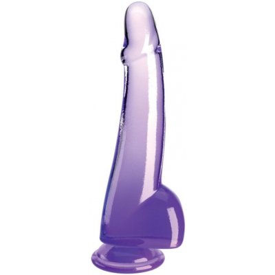 Pipedream King Cock Clear 10" Cock with Balls purple dildo – Zboží Mobilmania