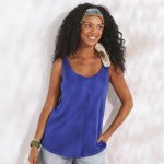 Jednobarevný top na knoflíčky modrá – Zboží Mobilmania