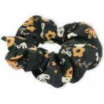 Květinová látková gumička do vlasů Barva: černá – Hledejceny.cz