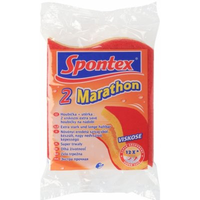 Spontex 2 Marathon houbička na nádobí se silnou červenou abrasivní vrstvou 2 ks – Hledejceny.cz