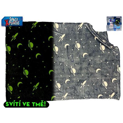 Space Xplorers Ve tmě svítící deka s vesmírným designem