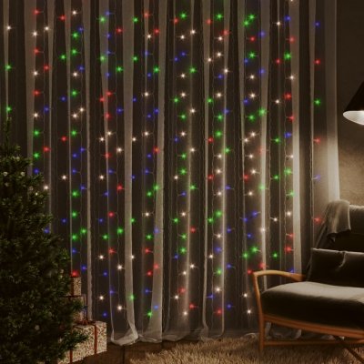 vidaXL Světelný závěs 3 x 3 m 300 LED diod světlo 8 funkcí Vícebarevný – Hledejceny.cz