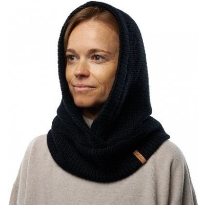 Pletená kapuce s ovčí vlnou Vlnka černá – Zboží Mobilmania