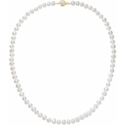 Evolution Group Perlový náhrdelník z říčních perel se zapínáním ze 14 karátového zlata 922001.1/9266A bílý