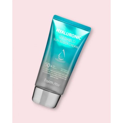 Farmstay Hyaluronic UV Shield Sun Block Cream ochranný pleťový krém s kyselinou hyaluronovou SPF 50+ 70 g – Zboží Mobilmania