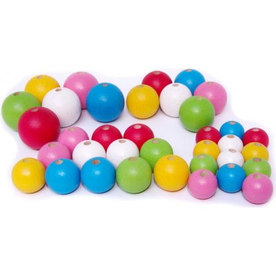 DrKO Dřevěné barevné korále Lili 6 barev 36 ks – Sleviste.cz