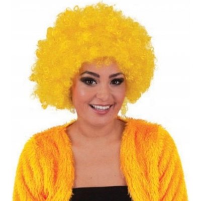 Legrační módní paruka afro žlutá – Zboží Mobilmania