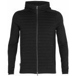 ICEBREAKER Mens ZoneKnit Insulated LS Zip Hoodie, Black vzorek – Zboží Mobilmania