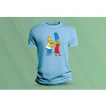 Sandratex dětské bavlněné tričko Homer a Marge Simpsonovi nebesky modrá – Hledejceny.cz