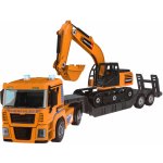 Majlo Toys Šroubovací nákladní auto s bagrem a vrtačkou na baterie DIY Trailer – Hledejceny.cz