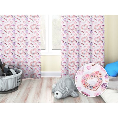 Biante Dětský dekorační závěs PML-037 Růžová cukrárna 145x150 cm – Hledejceny.cz